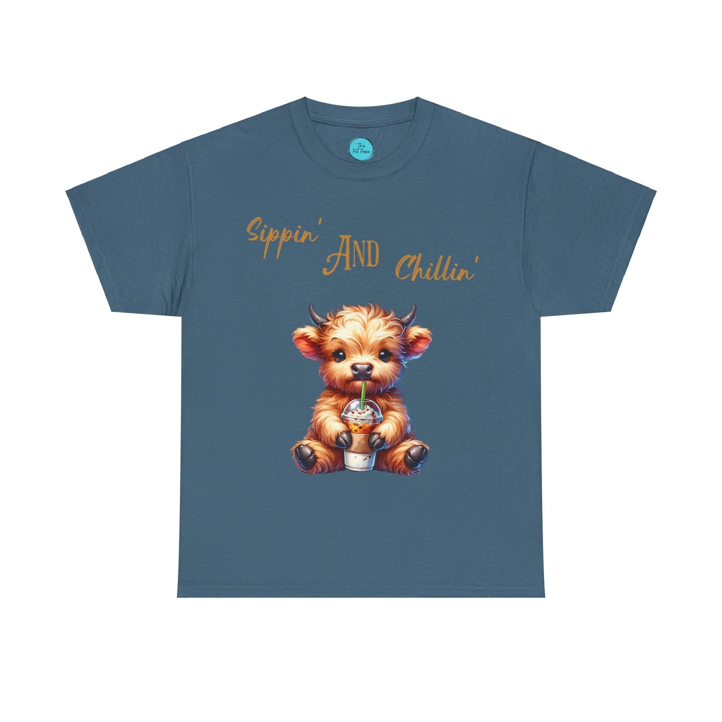 Sippin' and Chillin' - Highland Cow Tee