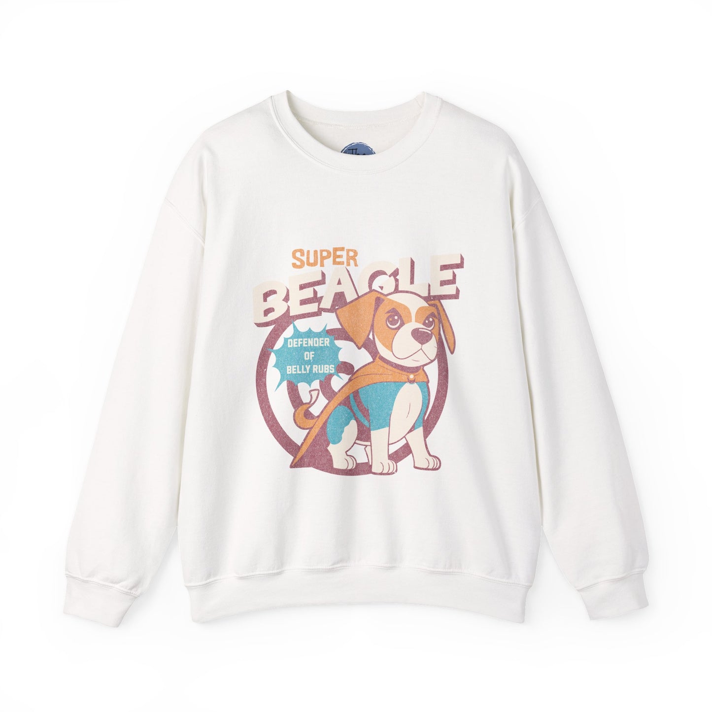 Super Beagle Crewneck Sweatshirt, Dog Lover Apparel, Cozy Gift for Pet Owners, Casual Fashion, Animal Print Sweatshirts