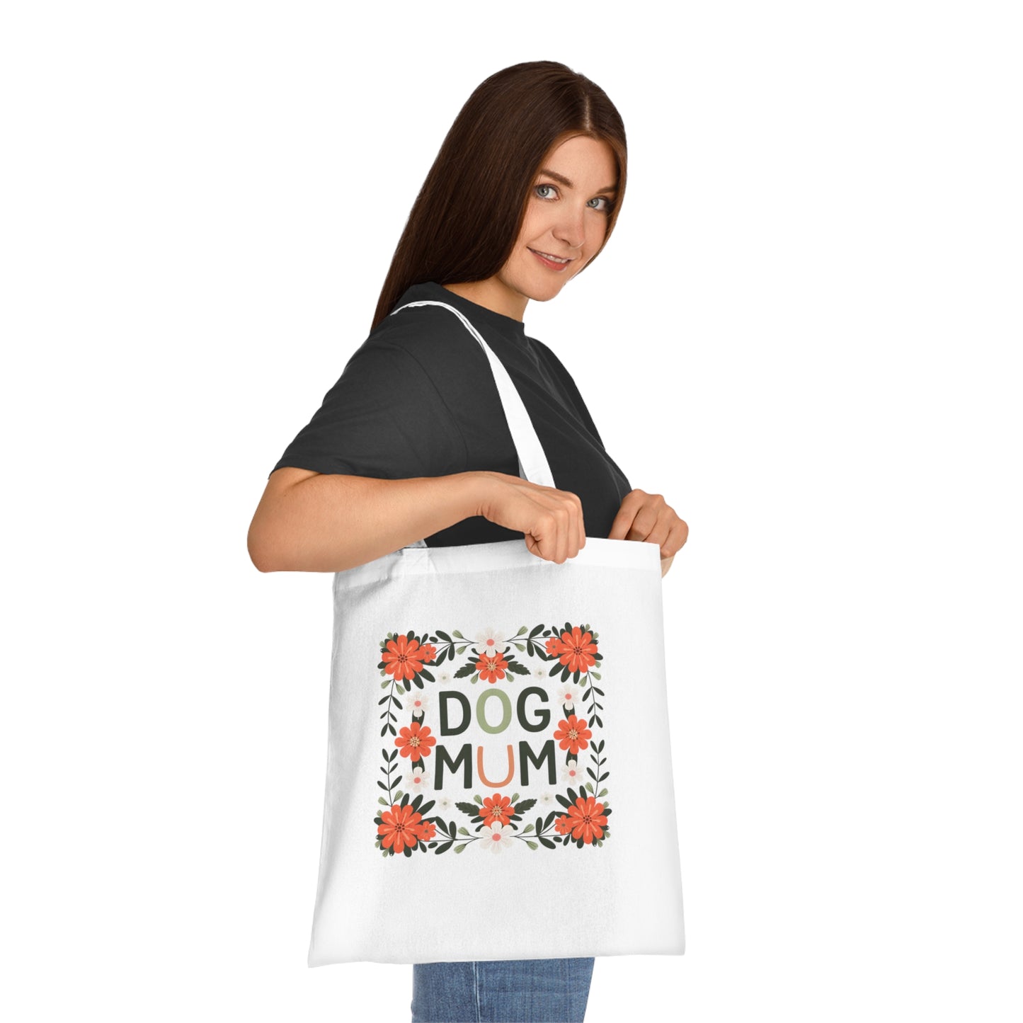 Floral Dog Mum Tote Bag | Pet Lover Gift, Eco-Friendly Shopping Bag, Cute Dog Owner Accessory, Spring Fashion, Unique Dog Lover Tote