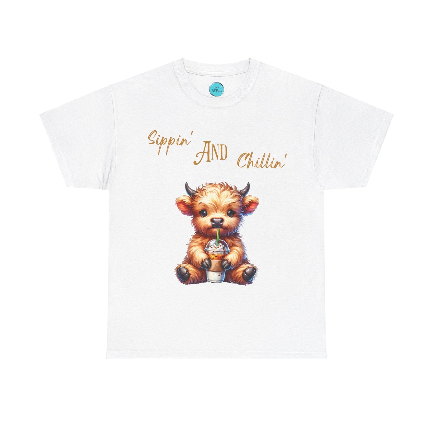 Sippin' and Chillin' - Highland Cow Tee