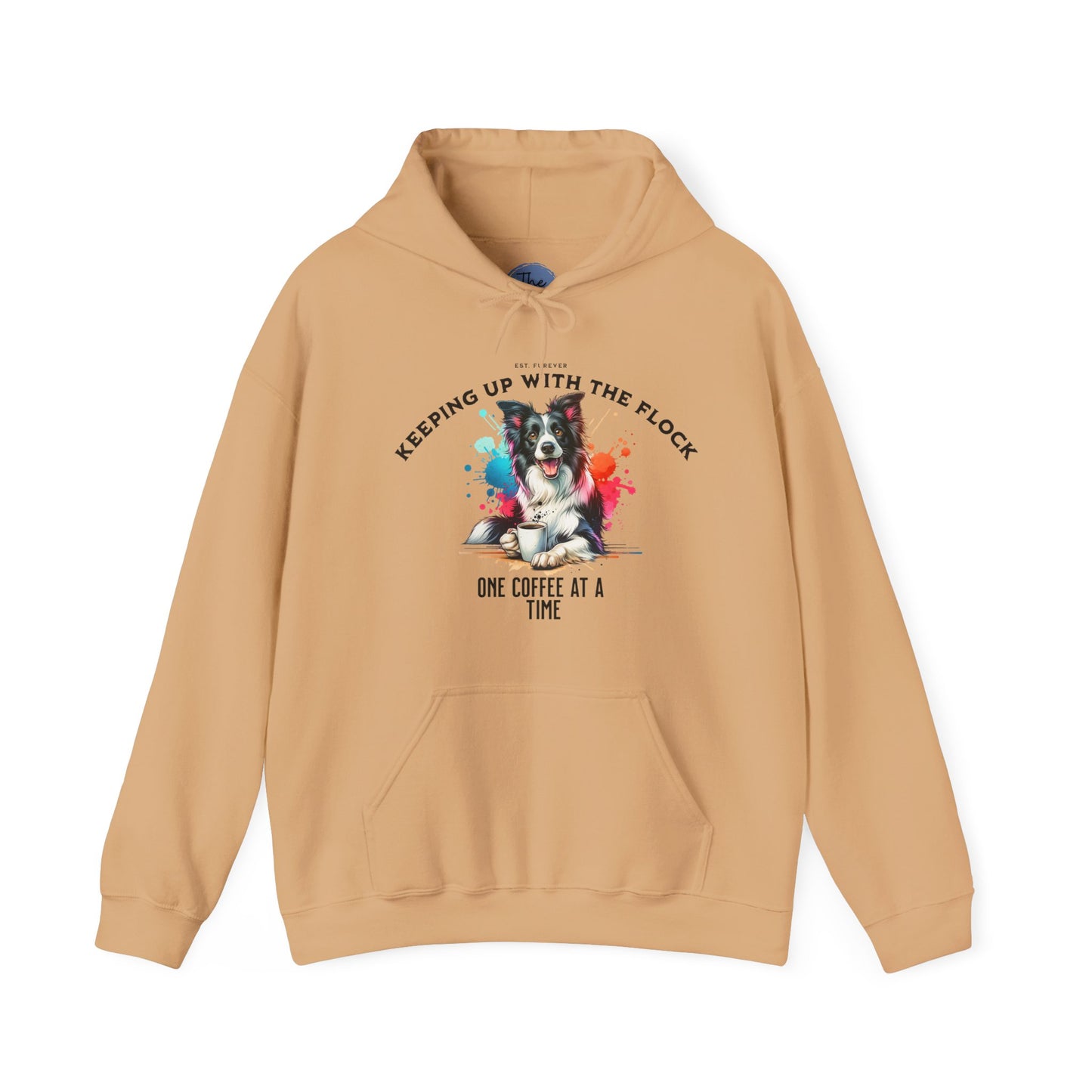 Coffee Lover's Unisex Hoodie - Keeping Up with the Flock, Border Collie, Dog Mom Gift, Dog Dad Gift, Cozy Sweatshirt, Pet Lover Apparel, Fun Gift for Nature Lovers