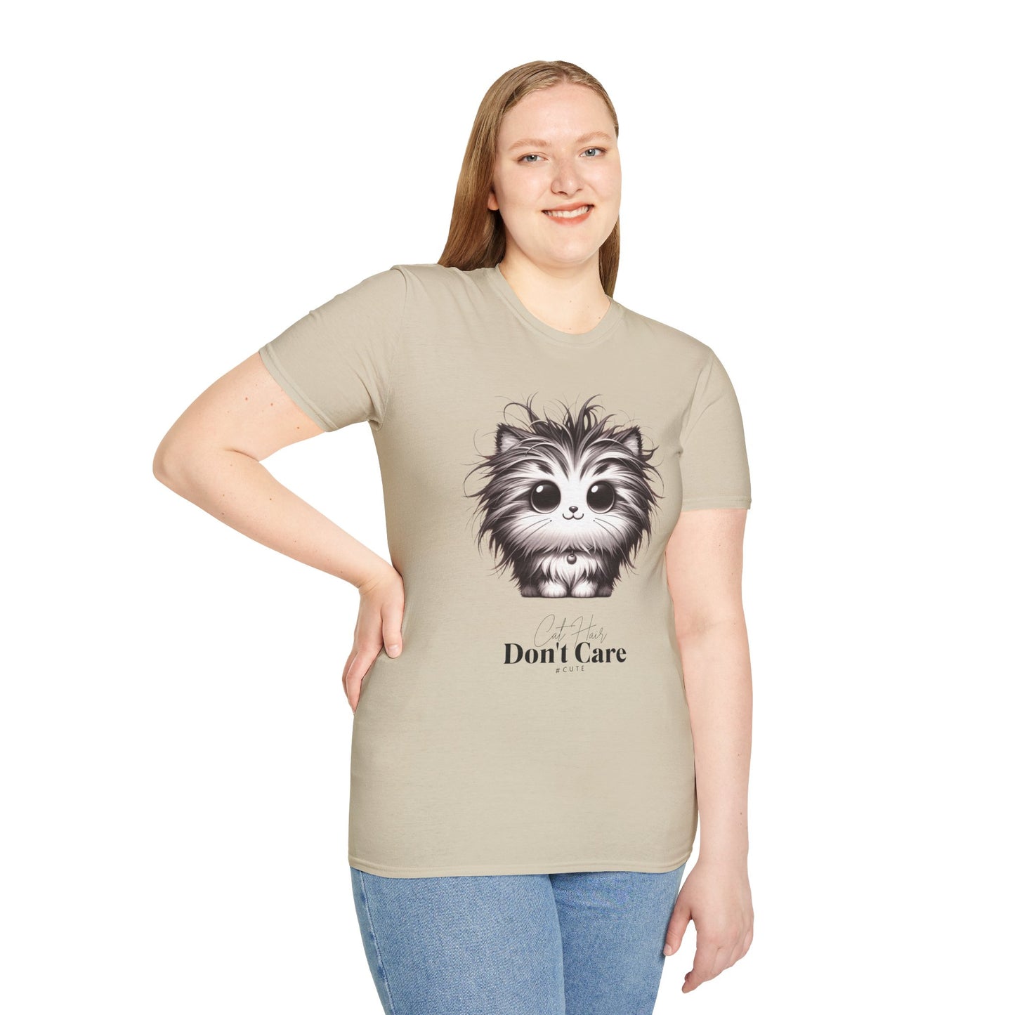 Cat Hair Don't Care - Cat meme Tee