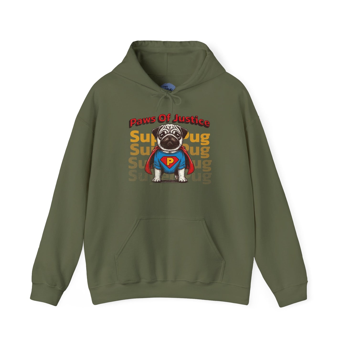 Paws of Justice Super Pug Hoodie, Funny Pet Sweatshirt, Dog Lover Gift, Cozy Animal Sweatshirt, Cute Hoodie for Pet Owners