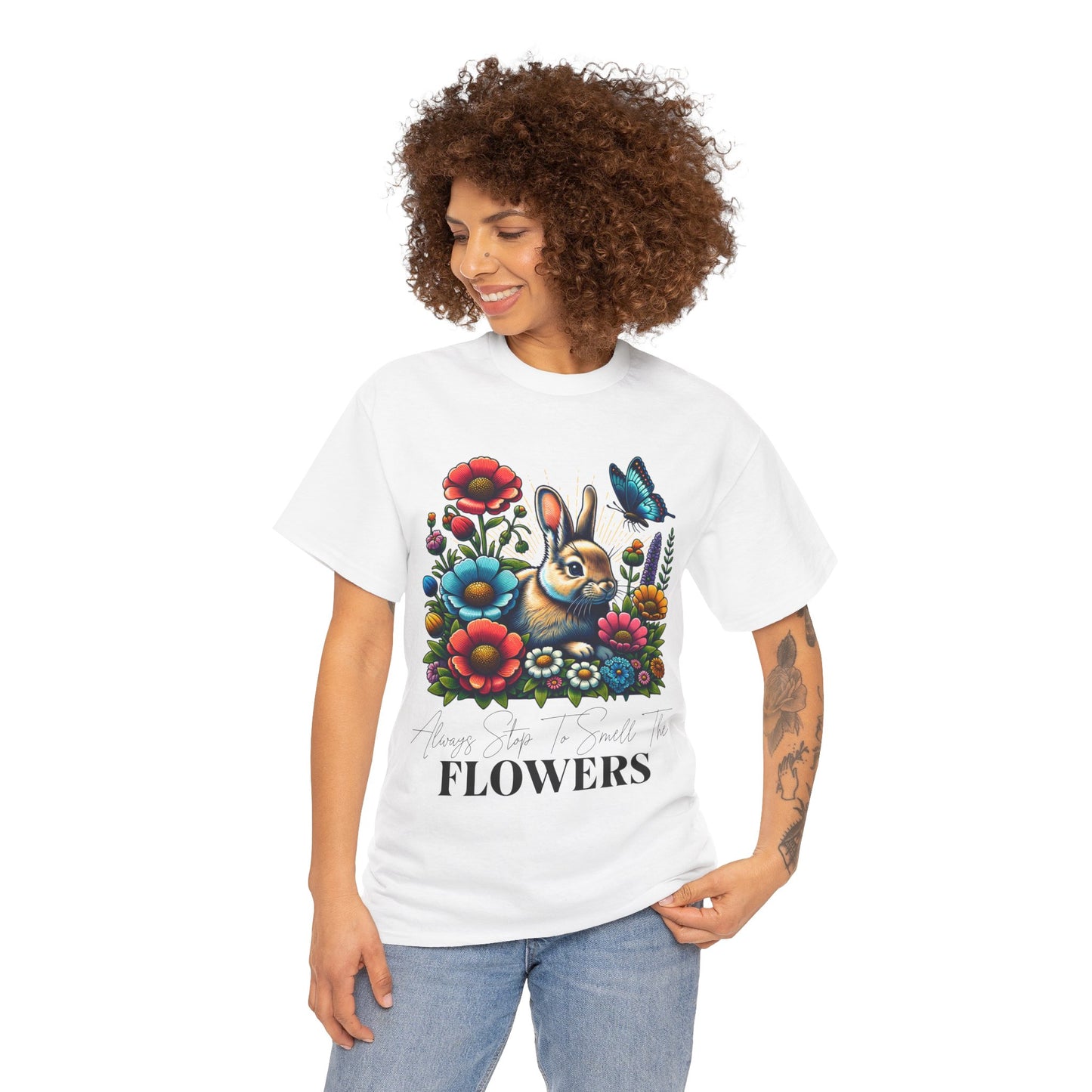 Bunny Tee - Always Stop to Smell the Flowers