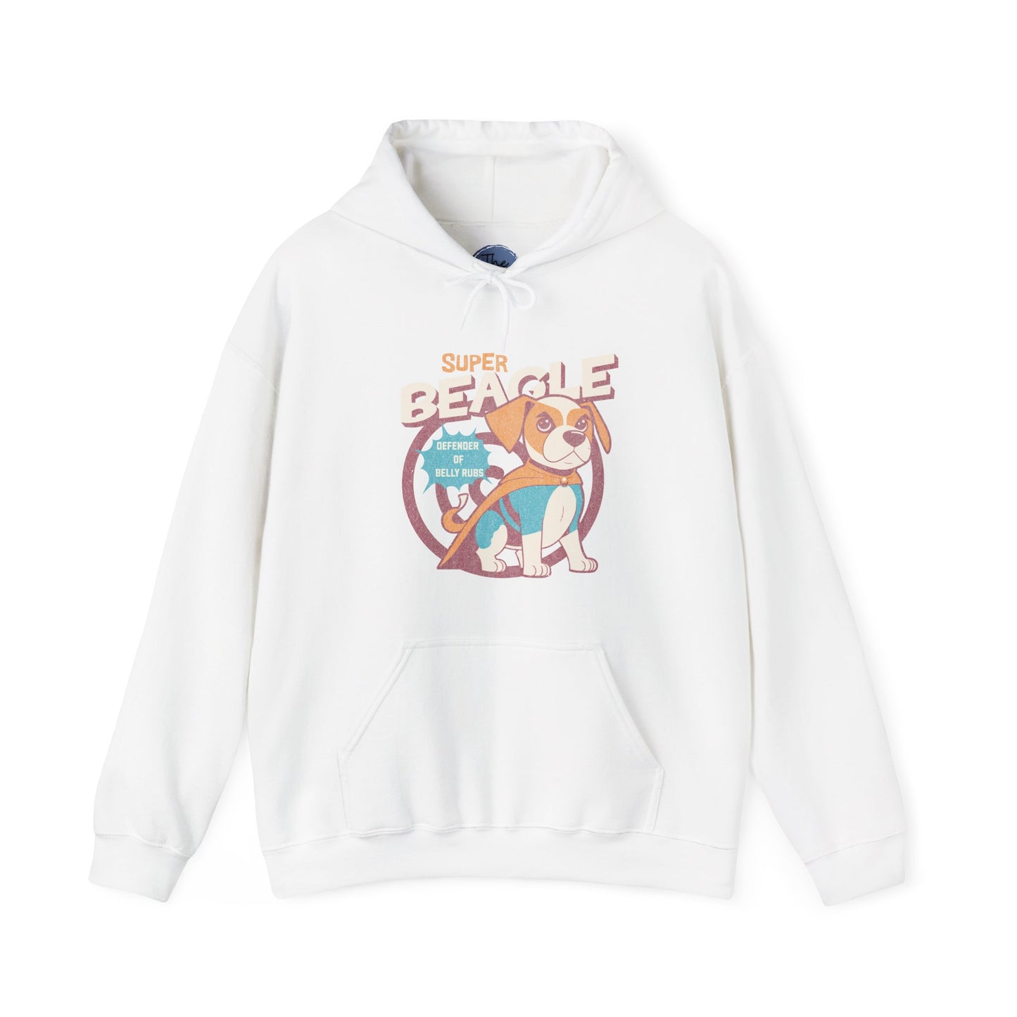 Super Beagle Graphic Hoodie, Cozy Pet Lover Hoodie, Fun Animal Gift for Dog Moms, Cute Casual Wear, Warm Winter Apparel