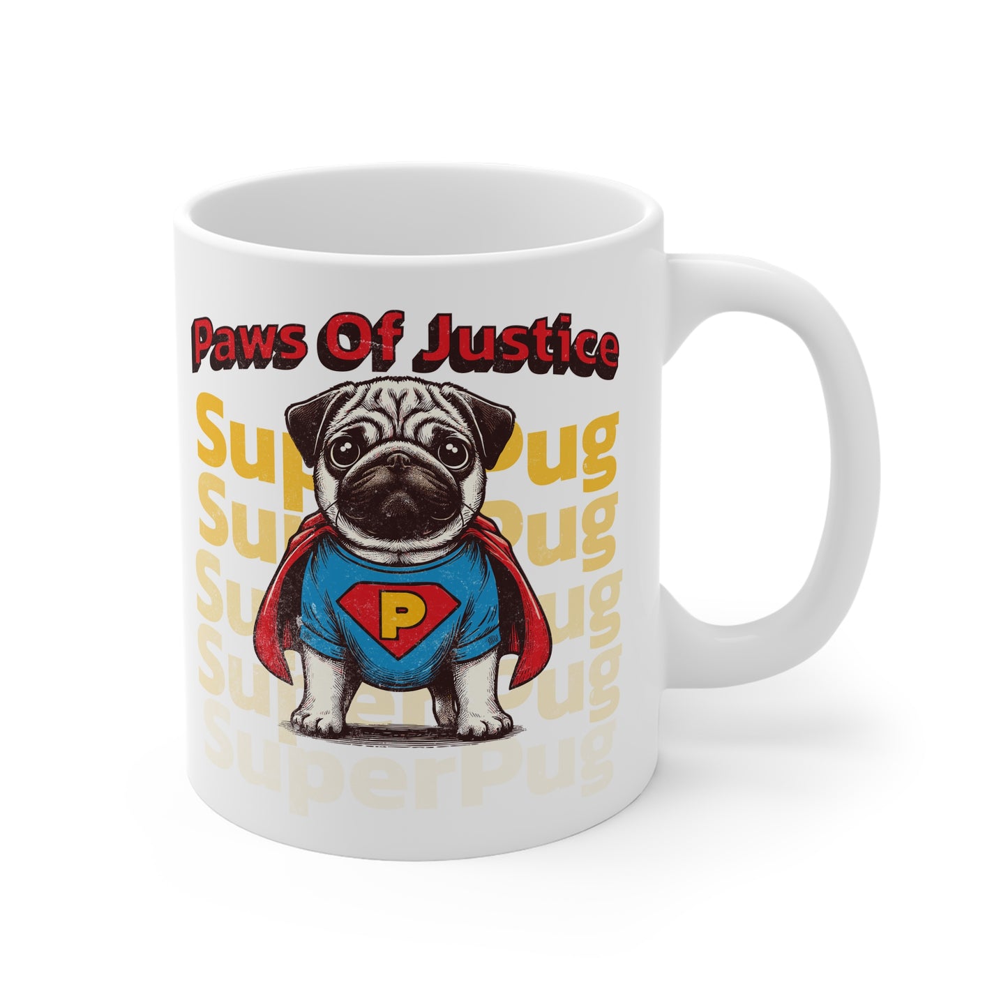 Super Pug Mug: Perfect Gift for Dog Lovers, Pet Owners, Superhero Fans, Unique Coffee Cups, Fun Birthday Celebrations