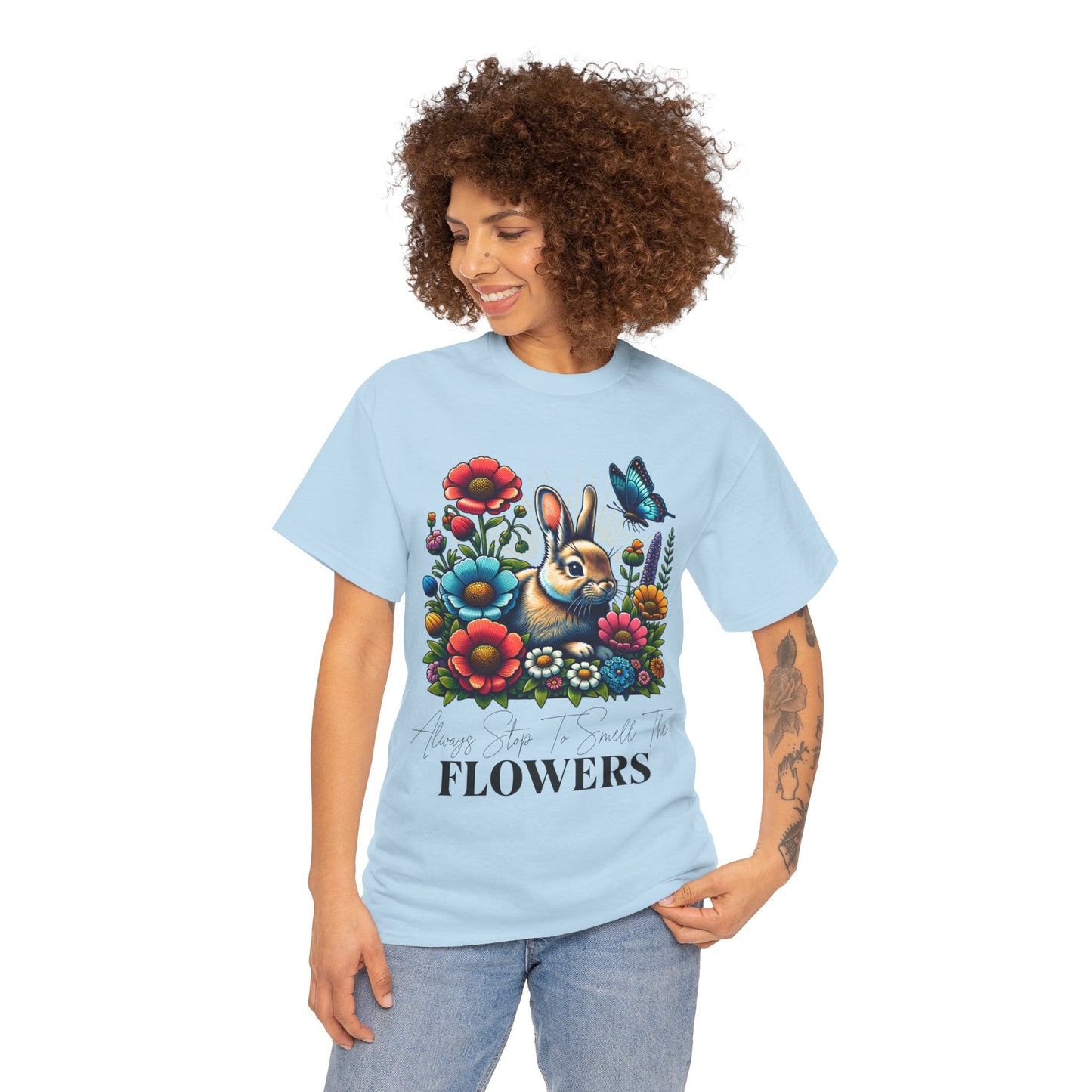 Bunny Tee - Always Stop to Smell the Flowers