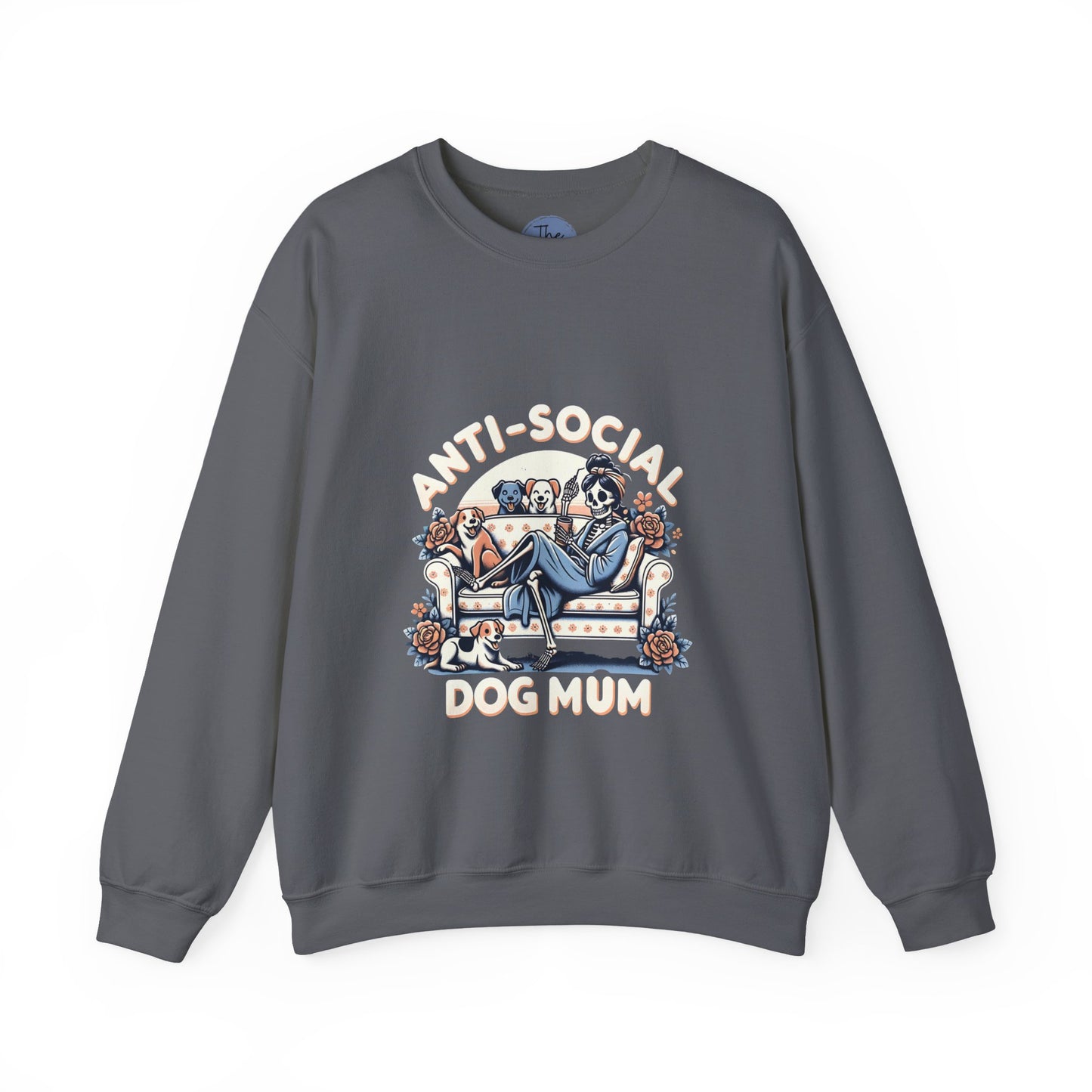 Anti-Social Dog Mum Crewneck Sweatshirt, Cozy Gift for Introverts, Comfortable Casual Wear, Perfect for Holidays, Everyday Style