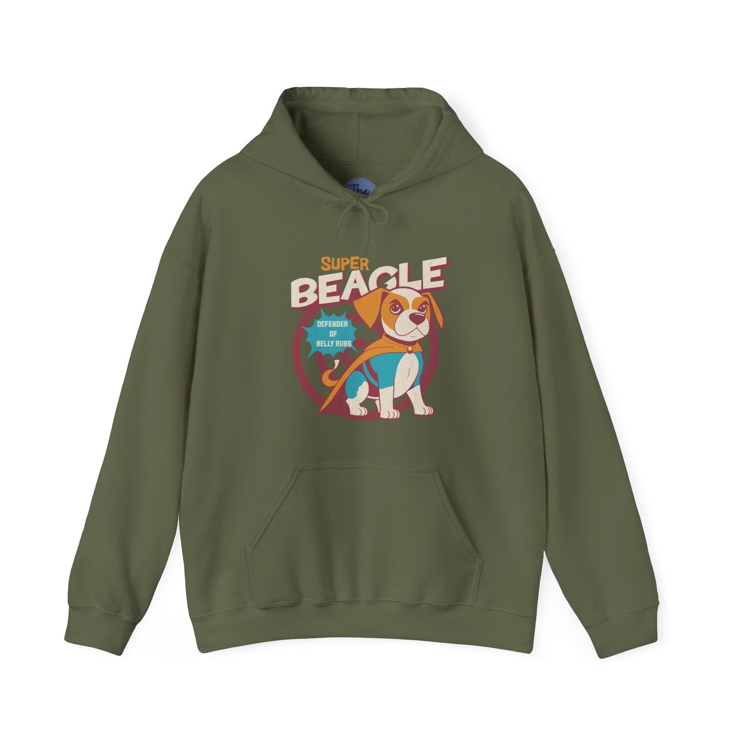 Super Beagle Graphic Hoodie, Cozy Pet Lover Hoodie, Fun Animal Gift for Dog Moms, Cute Casual Wear, Warm Winter Apparel