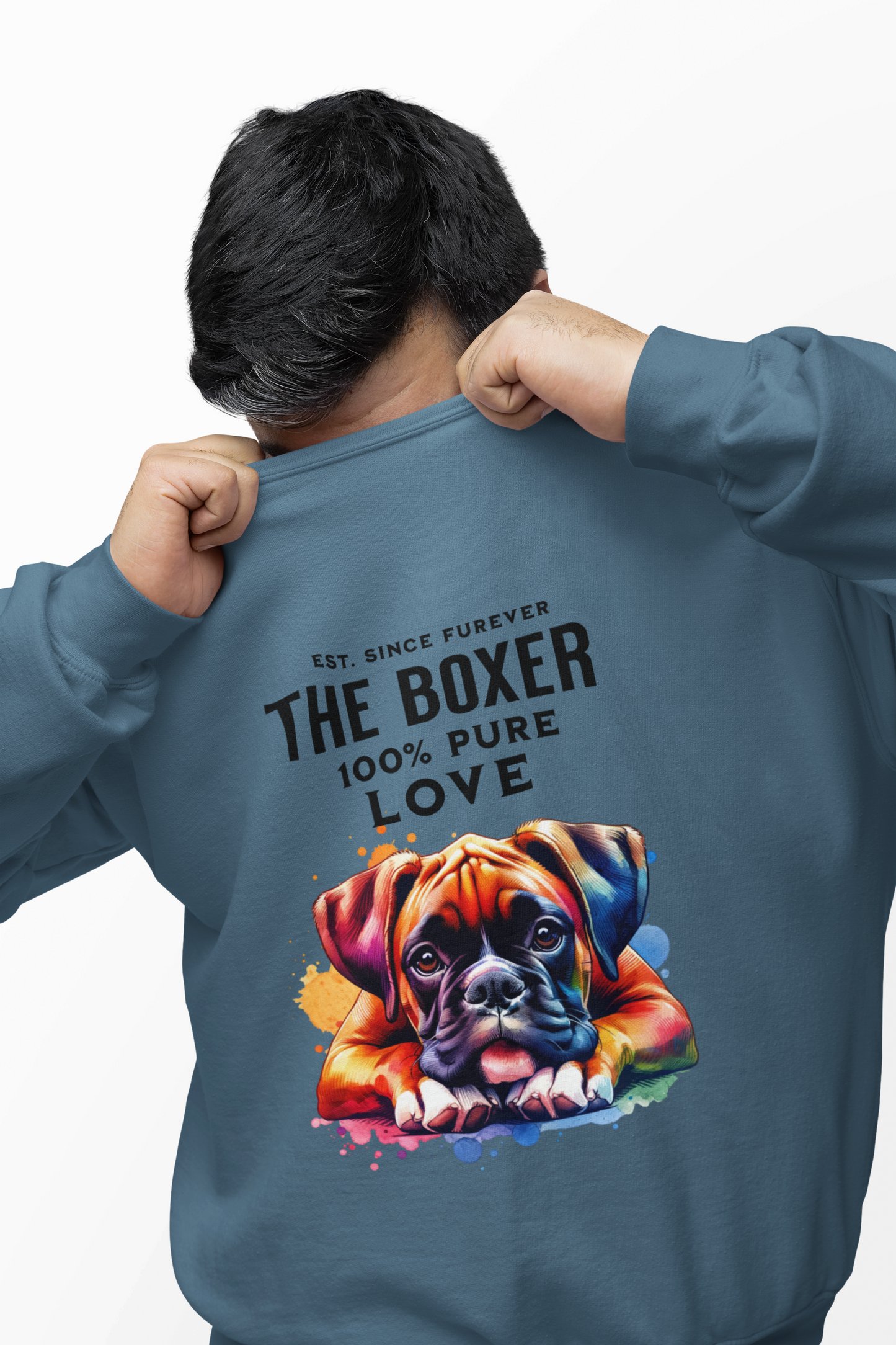 100% Love - Boxer Dog - Crewneck Sweatshirt