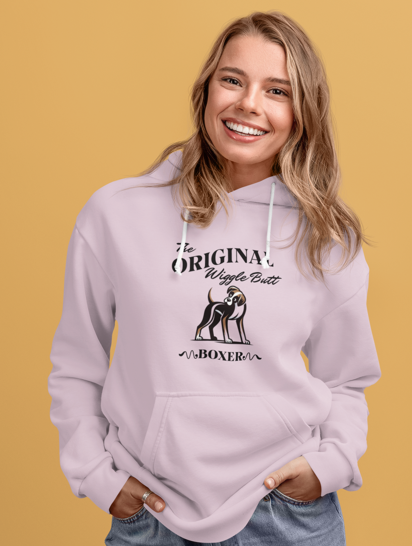 The Original Wiggle Butt Boxer Dog Lover Hoodie, Funny Dog Sweatshirt, Pet Owner Gift, Original Boxer Apparel, Cozy Unisex Hoodie