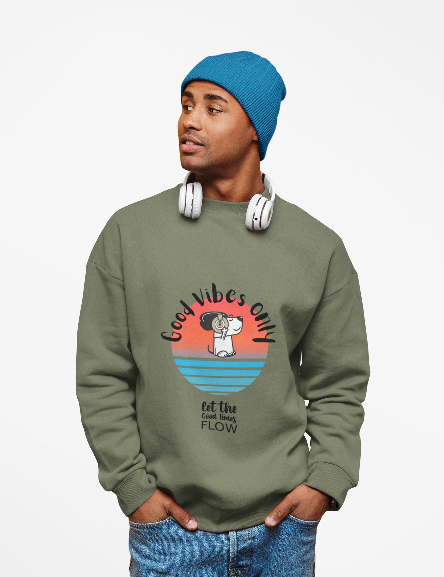 Good Vibes Only Sweatshirt, Unisex Crewneck, Cozy Sweatshirt for Relaxation, Gift for Friends, Casual Wear, Beach Vibes Apparel
