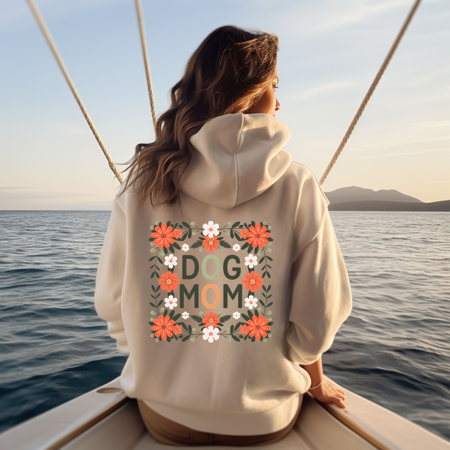 Floral Dog Mum Hoodie, Cozy Pet Lover Sweatshirt, Unique Gift for Dog Moms, Comfortable Everyday Wear, Cute Dog Owner Apparel