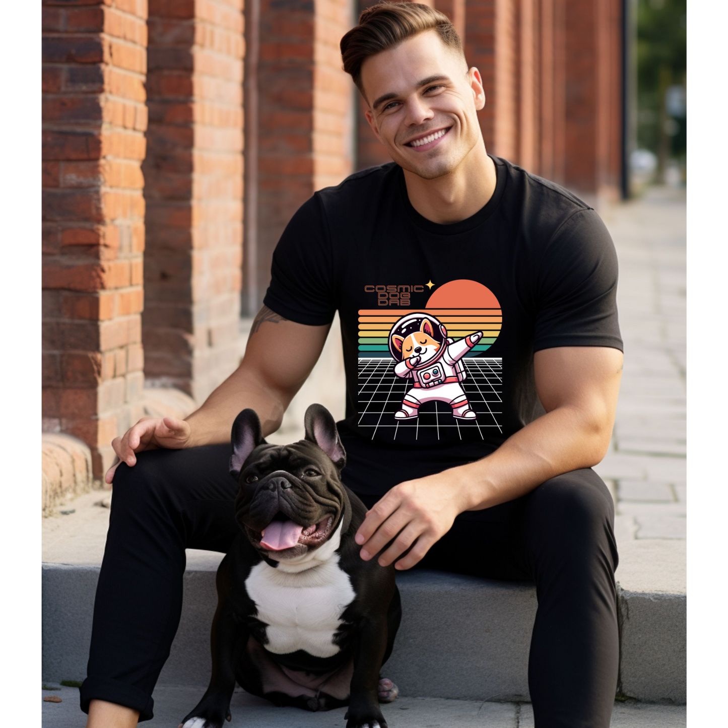 Cosmic Dog Dab Astronaut T-Shirt, Retro Space Tee, Unisex Tee, Gifts for Dog Lovers, Cute Graphic Tee, Birthday, Everyday Wear