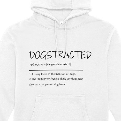 Dogstracted for those who cant concentrate around those loveable fur balls. Dog Lover's Cozy Hooded Sweatshirt, Perfect Gift for Pet Owners, Casual Wear, Dog-Themed Apparel, Birthday & Holiday Present