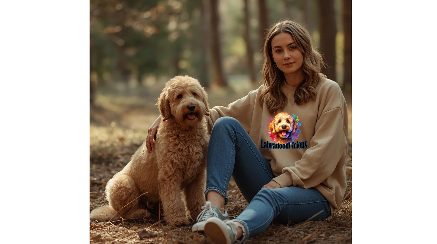 Labradoodle-Licious Sweatshirt | Cozy Dog Lover Gift, Animal Sweater, Pet Owner Apparel, Funny Dog Shirt, Cute Crewneck