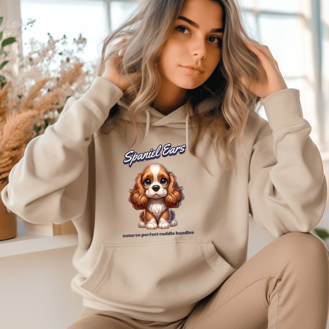 Spaniel Hoodie, Cute Dog Lover Sweatshirt, Adorable Pet Gift, Cozy Casual Wear, Animal Lover Apparel - Spaniel Ears