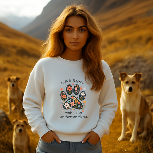 "Life is Better with a Dog or Two or Three" Sweater