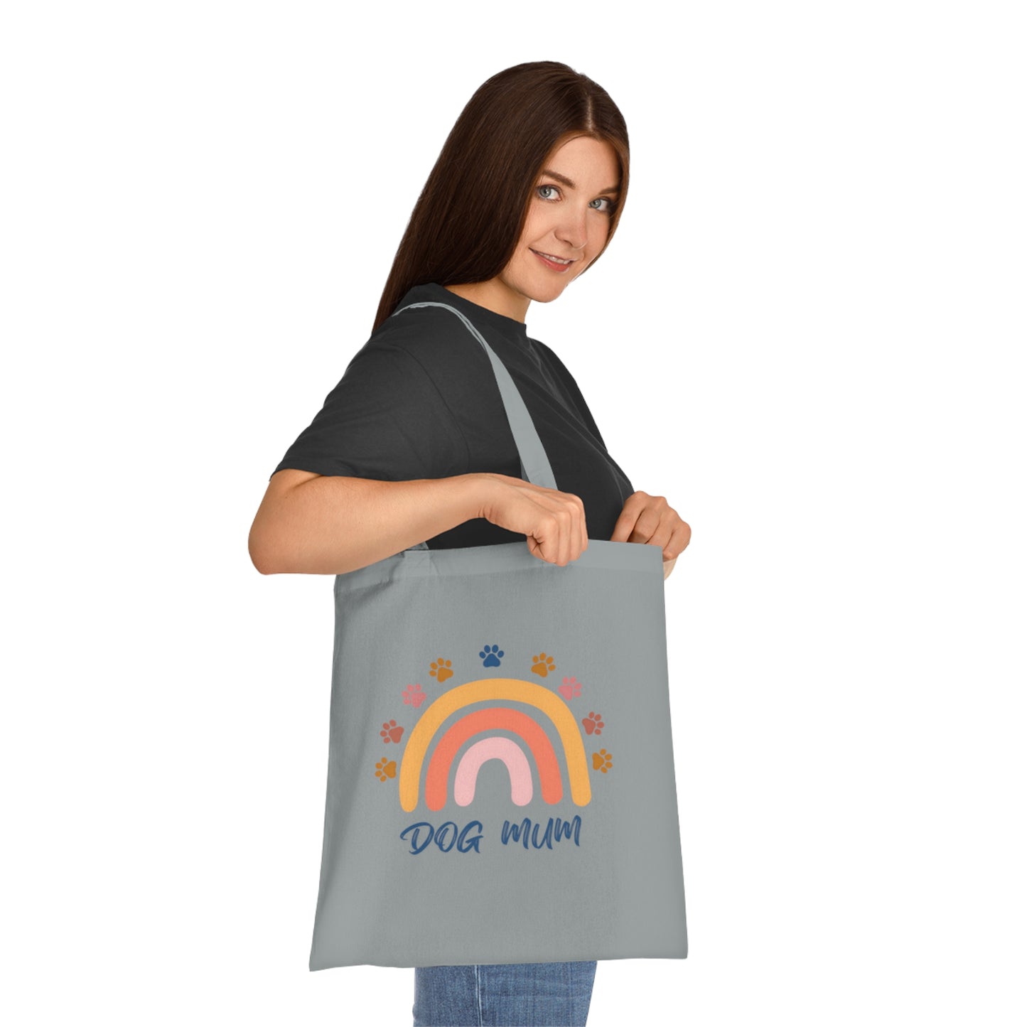 Dog Mum Retro Rainbow Tote Bag | Eco-Friendly Reusable Shopper | Gift for Dog Lovers | Cute Pet Owner Bag | Adorable Everyday Carryall