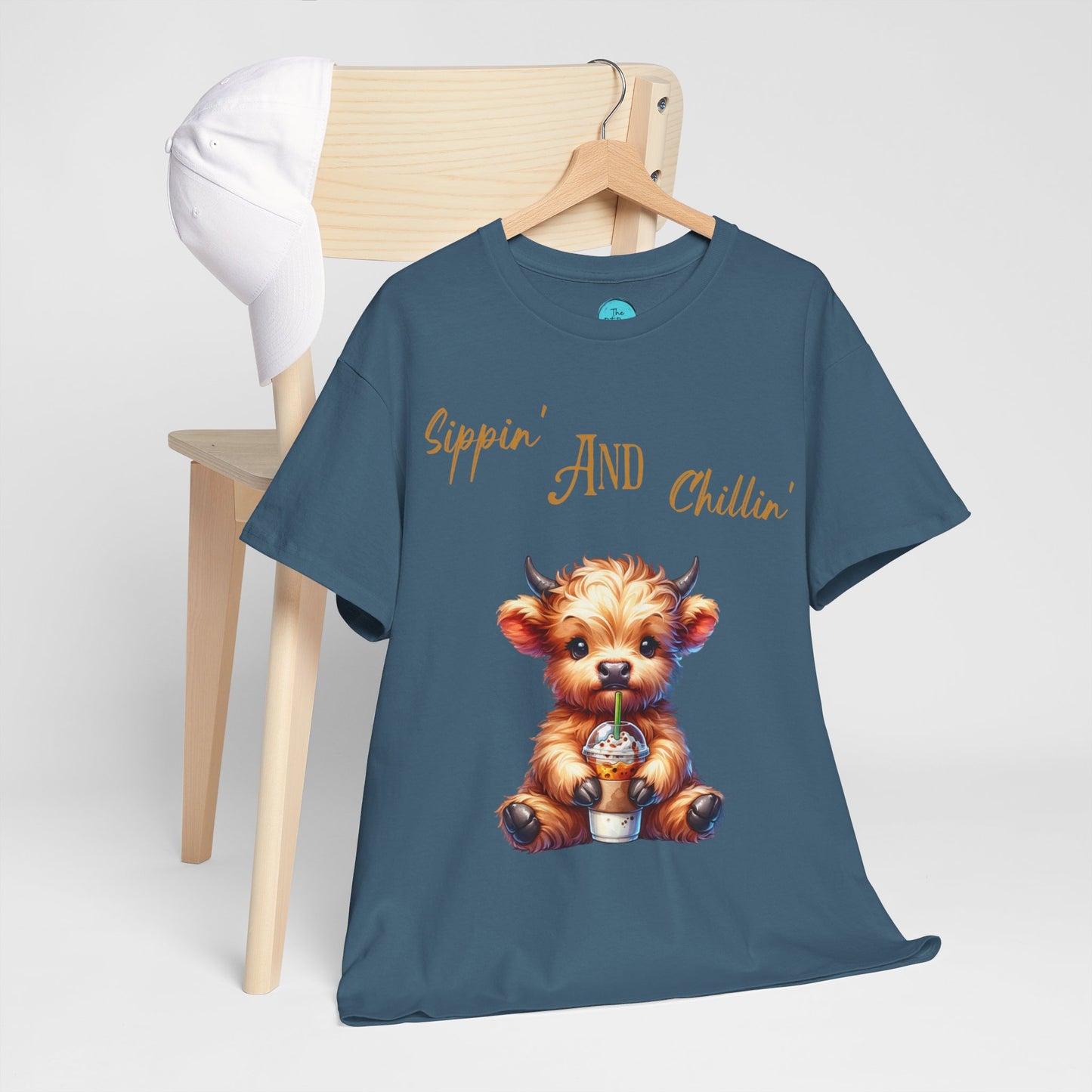Sippin' and Chillin' - Highland Cow Tee