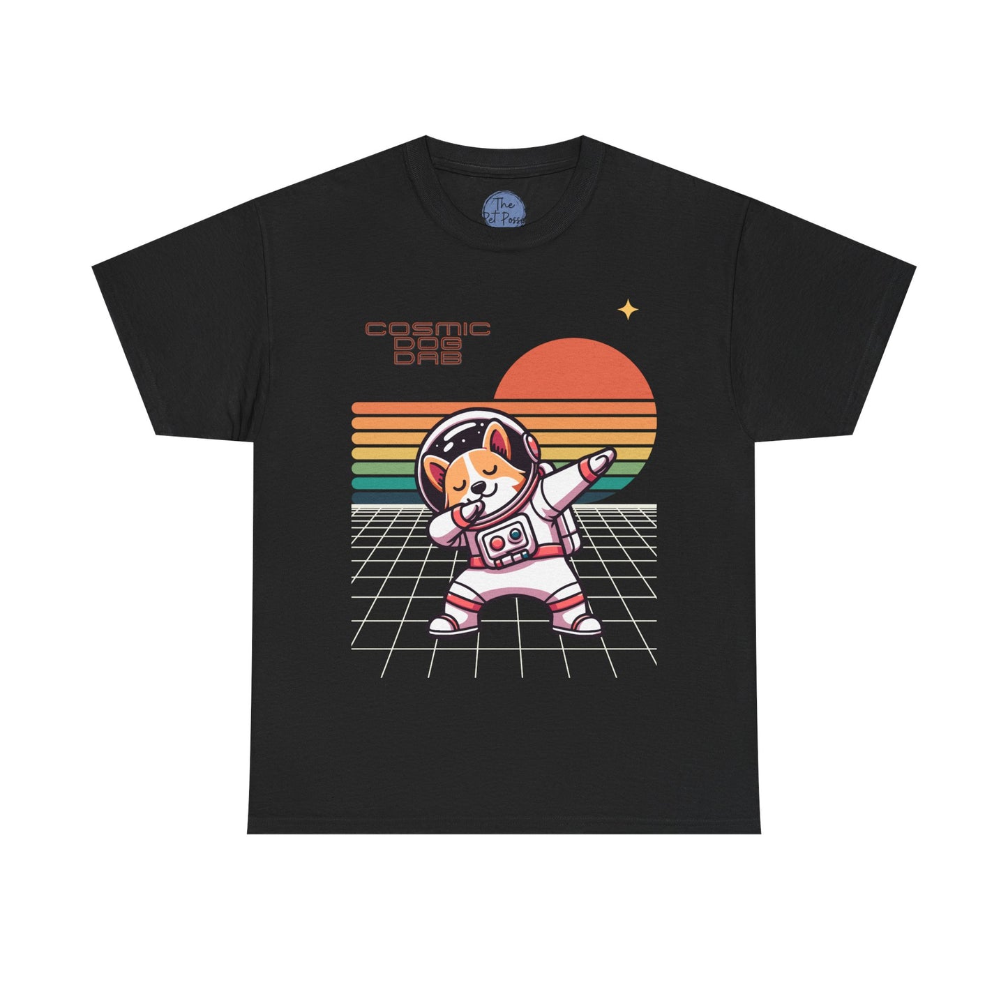 Cosmic Dog Dab Astronaut T-Shirt, Retro Space Tee, Unisex Tee, Gifts for Dog Lovers, Cute Graphic Tee, Birthday, Everyday Wear