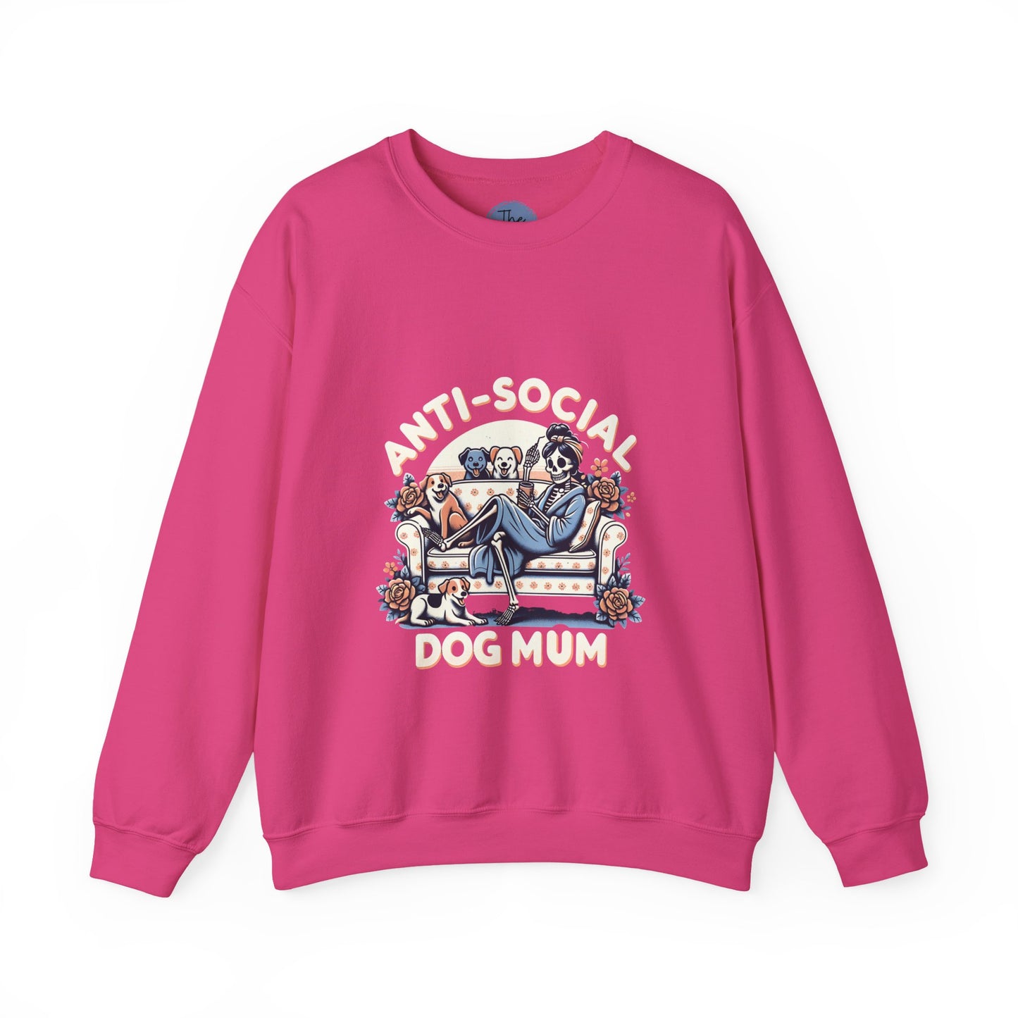 Anti-Social Dog Mum Crewneck Sweatshirt, Cozy Gift for Introverts, Comfortable Casual Wear, Perfect for Holidays, Everyday Style