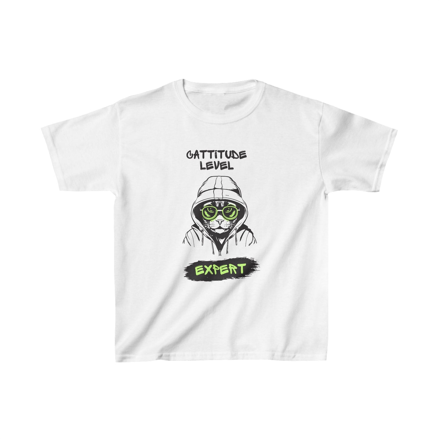 Master Of Cool - Cattitude Level Expert -Kids Heavy Cotton™ Tee