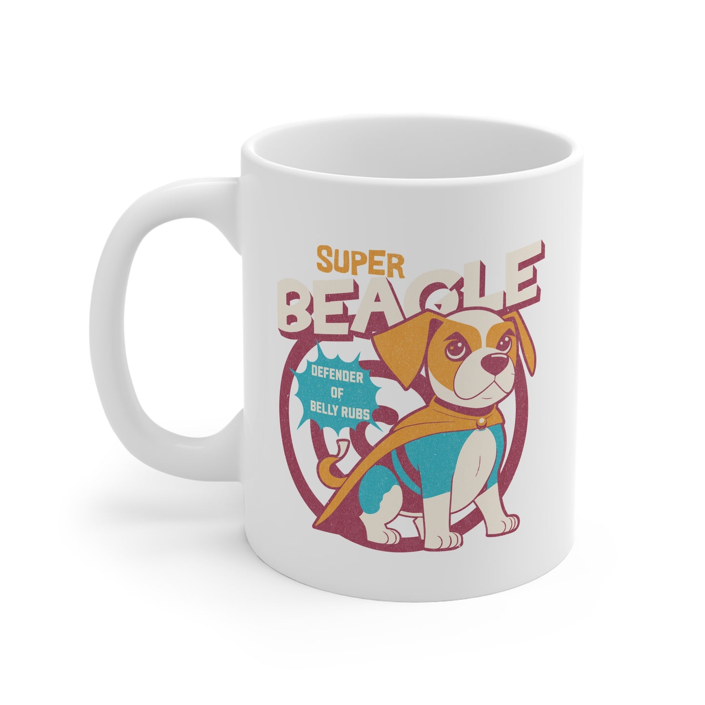 Super Beagle Mug - Fun Dog Lover Gift, Cute Dog Mug, Pet Lover Tea Cup, Birthday Gift, Coffee Mug for Animal Lovers