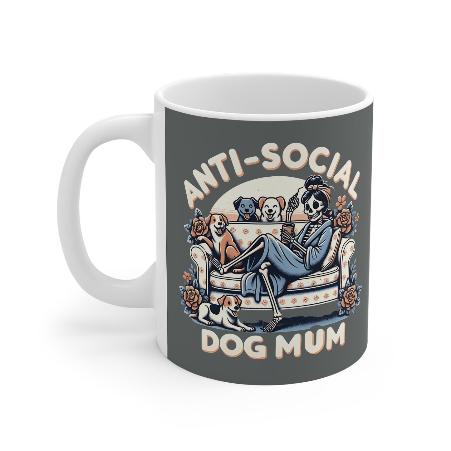 Anti-Social Dog Mum Coffee Mug | Pet Lover Gift | Funny Dog Mom Mug | Mother's Day Gift | Dog Lover Gift | Quirky Pet Mug
