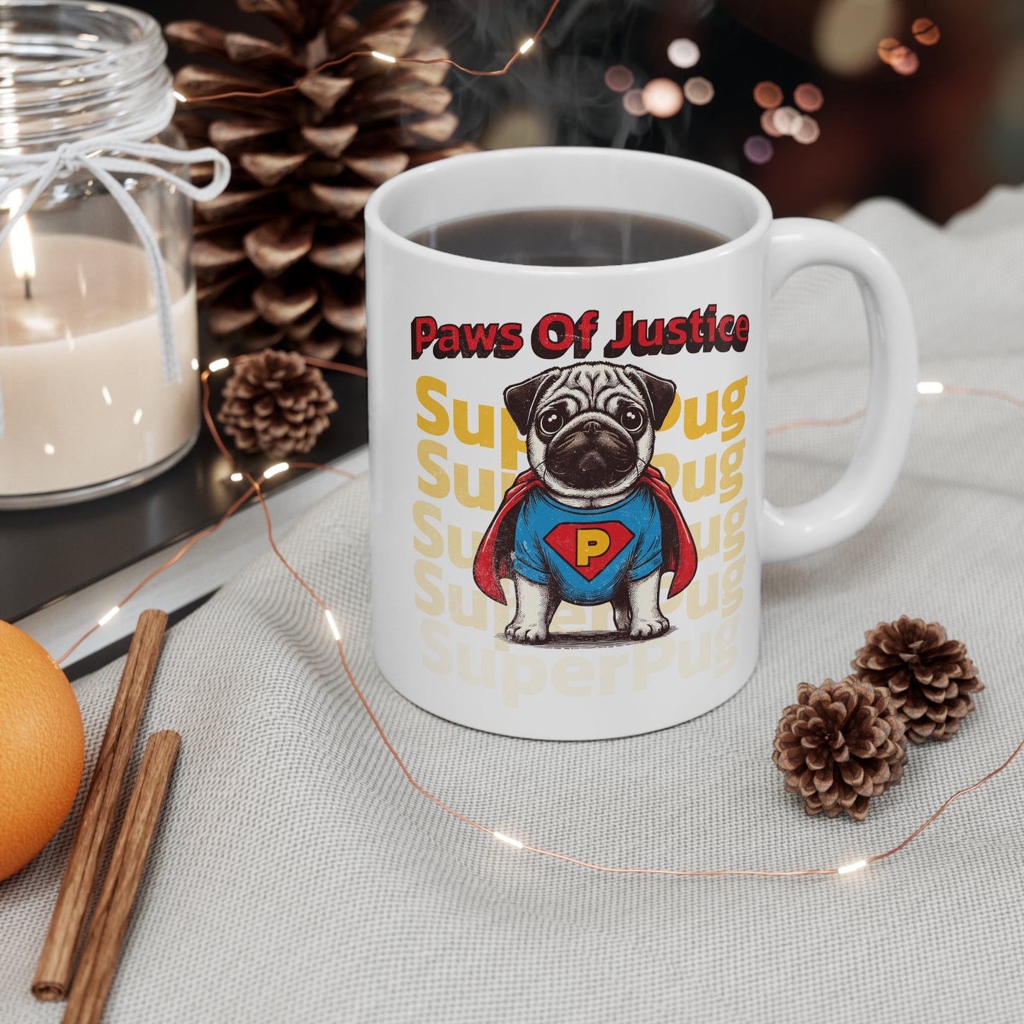 Super Pug Mug: Perfect Gift for Dog Lovers, Pet Owners, Superhero Fans, Unique Coffee Cups, Fun Birthday Celebrations