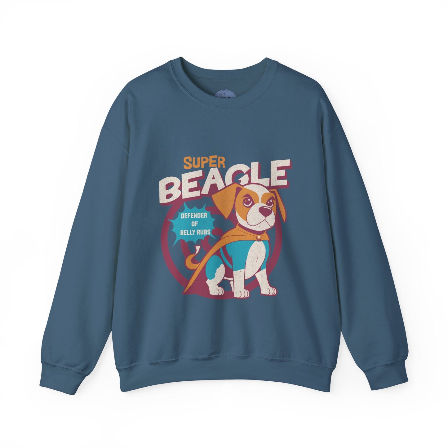 Super Beagle Crewneck Sweatshirt, Dog Lover Apparel, Cozy Gift for Pet Owners, Casual Fashion, Animal Print Sweatshirts