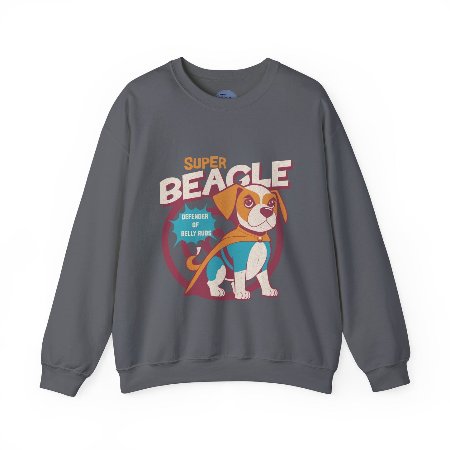 Super Beagle Crewneck Sweatshirt, Dog Lover Apparel, Cozy Gift for Pet Owners, Casual Fashion, Animal Print Sweatshirts
