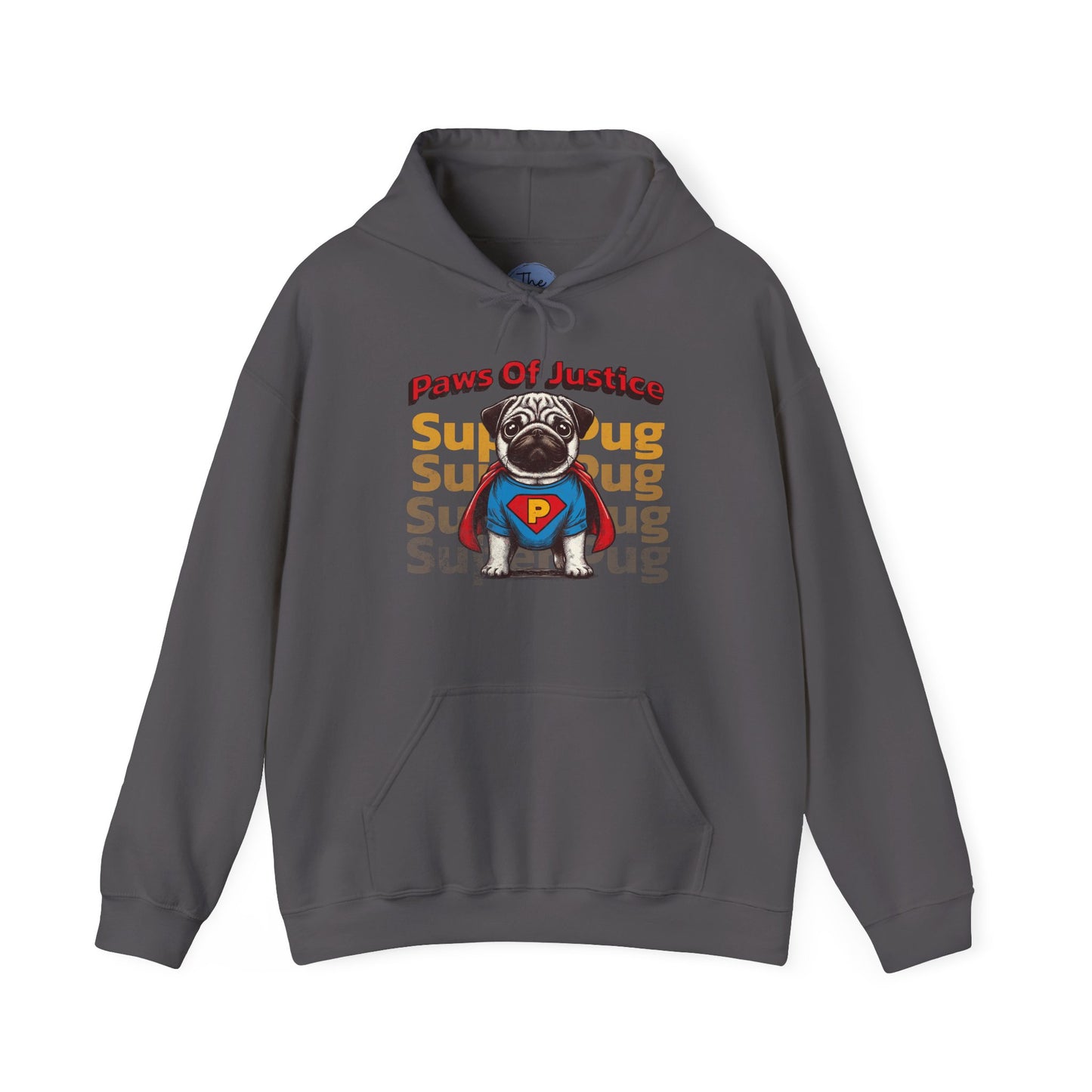 Paws of Justice Super Pug Hoodie, Funny Pet Sweatshirt, Dog Lover Gift, Cozy Animal Sweatshirt, Cute Hoodie for Pet Owners