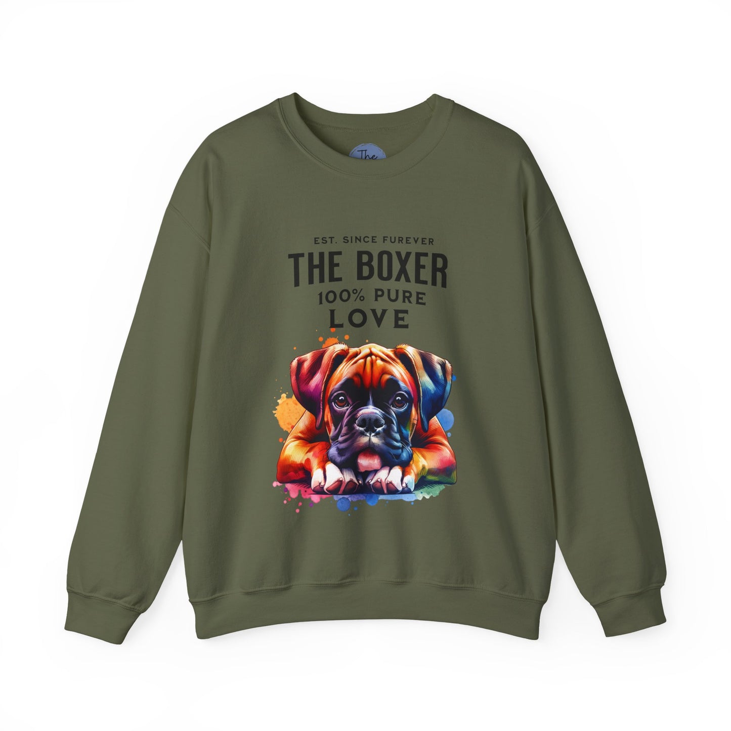 100% Love - Boxer Dog - Crewneck Sweatshirt