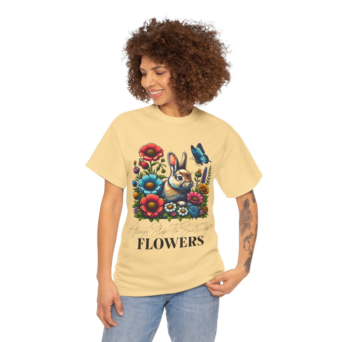 Bunny Tee - Always Stop to Smell the Flowers
