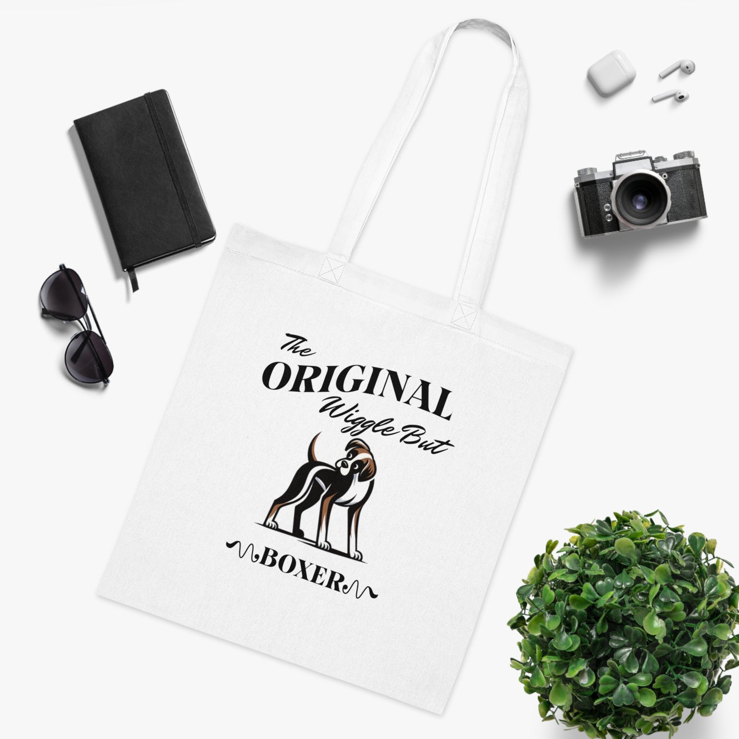 Boxer Dog Tote Bag - The Original Wiggle Butt, Cute Dog Lovers Gift, Pet Owner Accessory, Eco-Friendly Shopping Bag, Dog Mom Tote