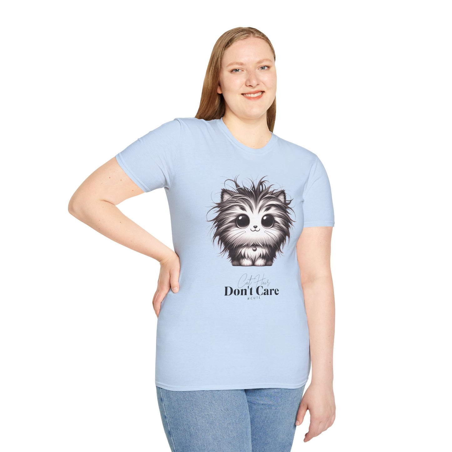 Cat Hair Don't Care - Cat meme Tee