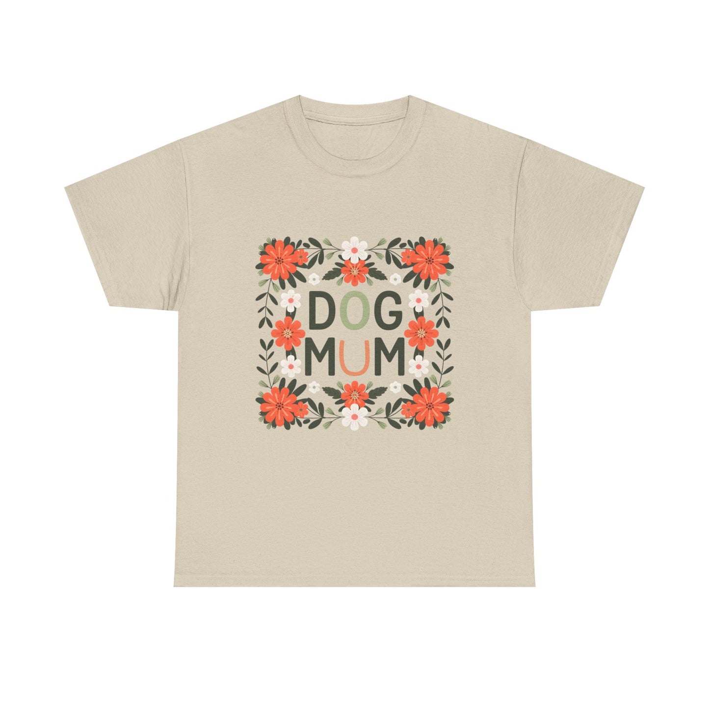 Dog Mum Floral Tee, Gift for Dog Moms, Comfortable T-Shirt, Pet Lover Apparel, Mother's Day Gift, Casual Wear