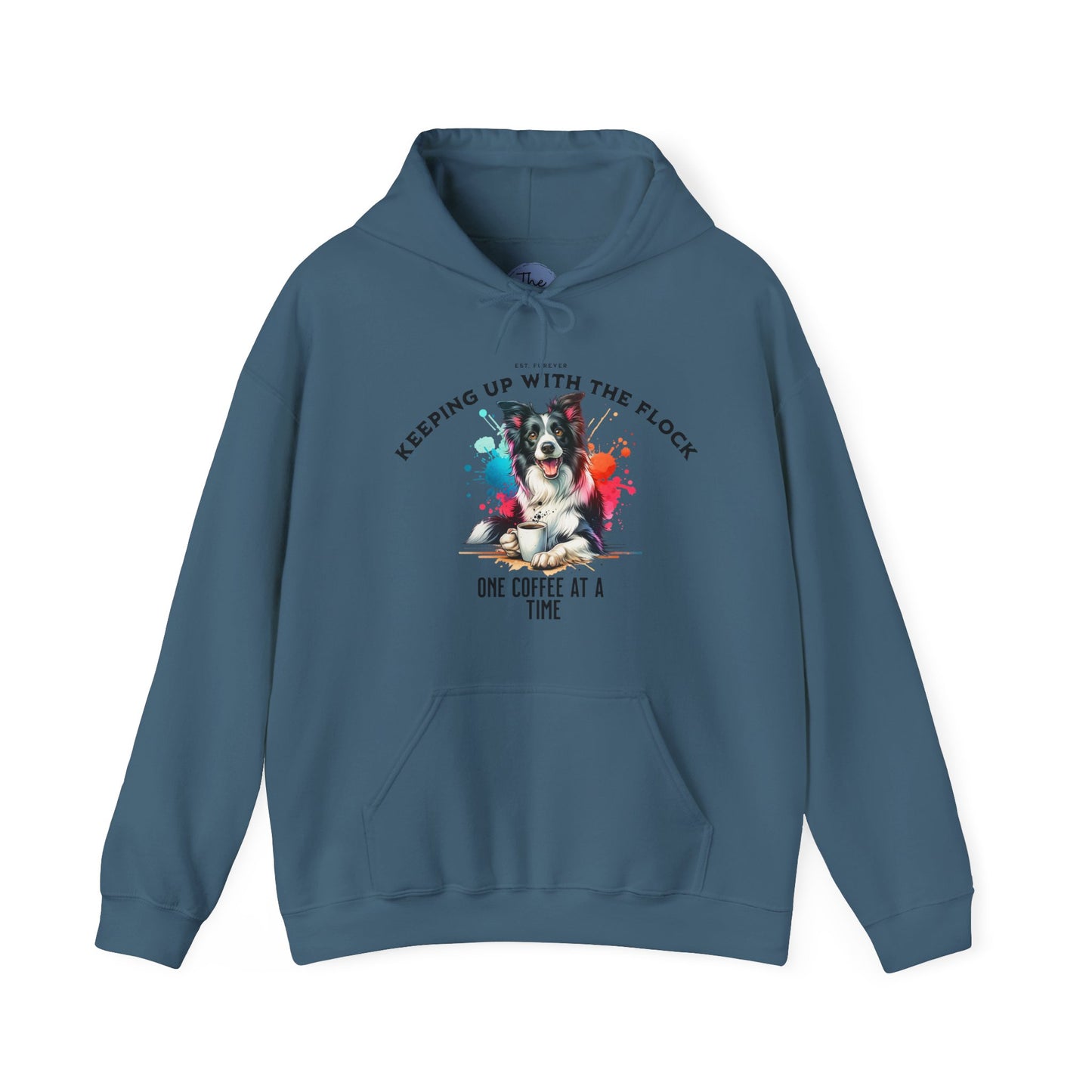 Coffee Lover's Unisex Hoodie - Keeping Up with the Flock, Border Collie, Dog Mom Gift, Dog Dad Gift, Cozy Sweatshirt, Pet Lover Apparel, Fun Gift for Nature Lovers
