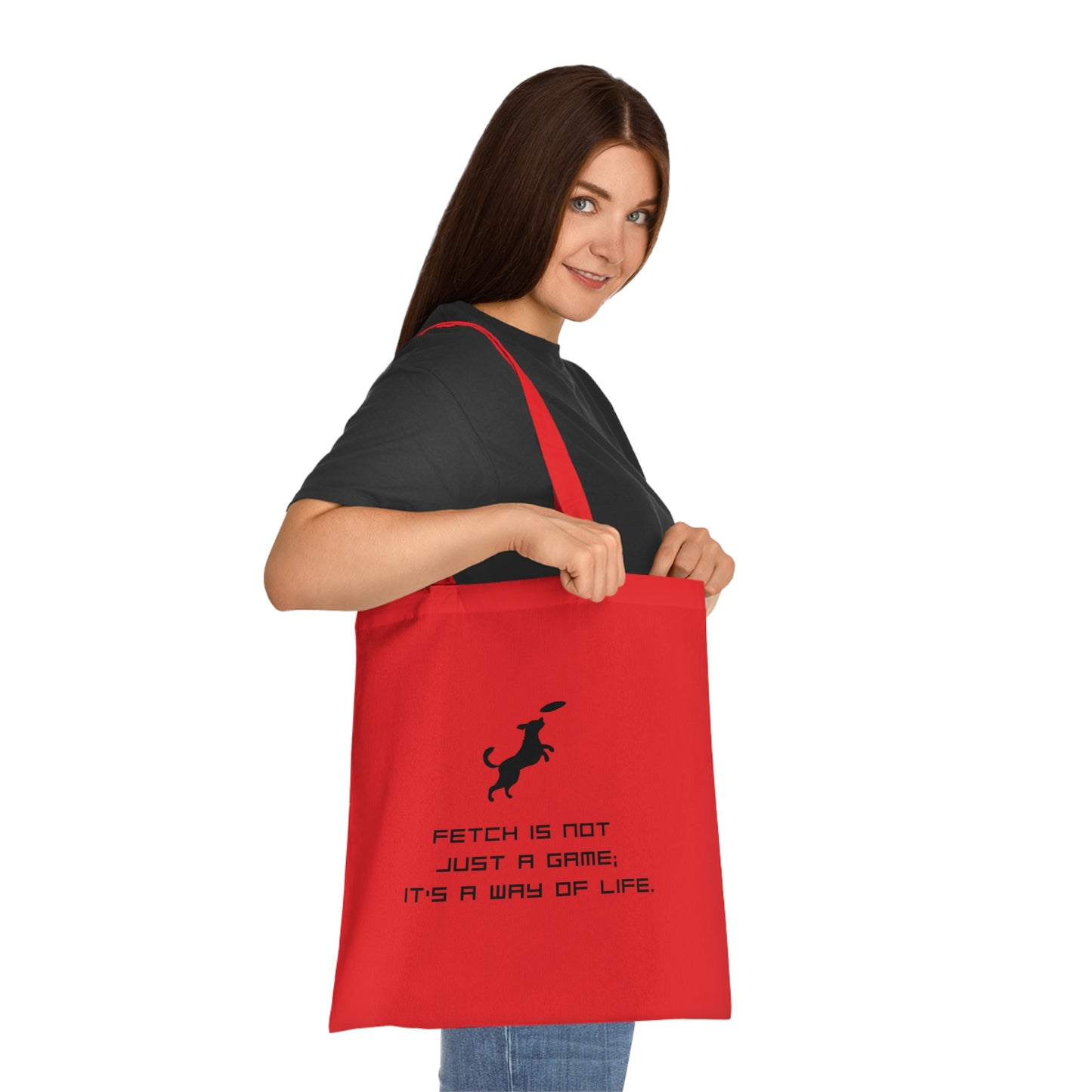 Dog Lover Tote Bag - "Fetch Is Not Just a Game, It's a Way of Life" Cotton Grocery & Everyday Tote
