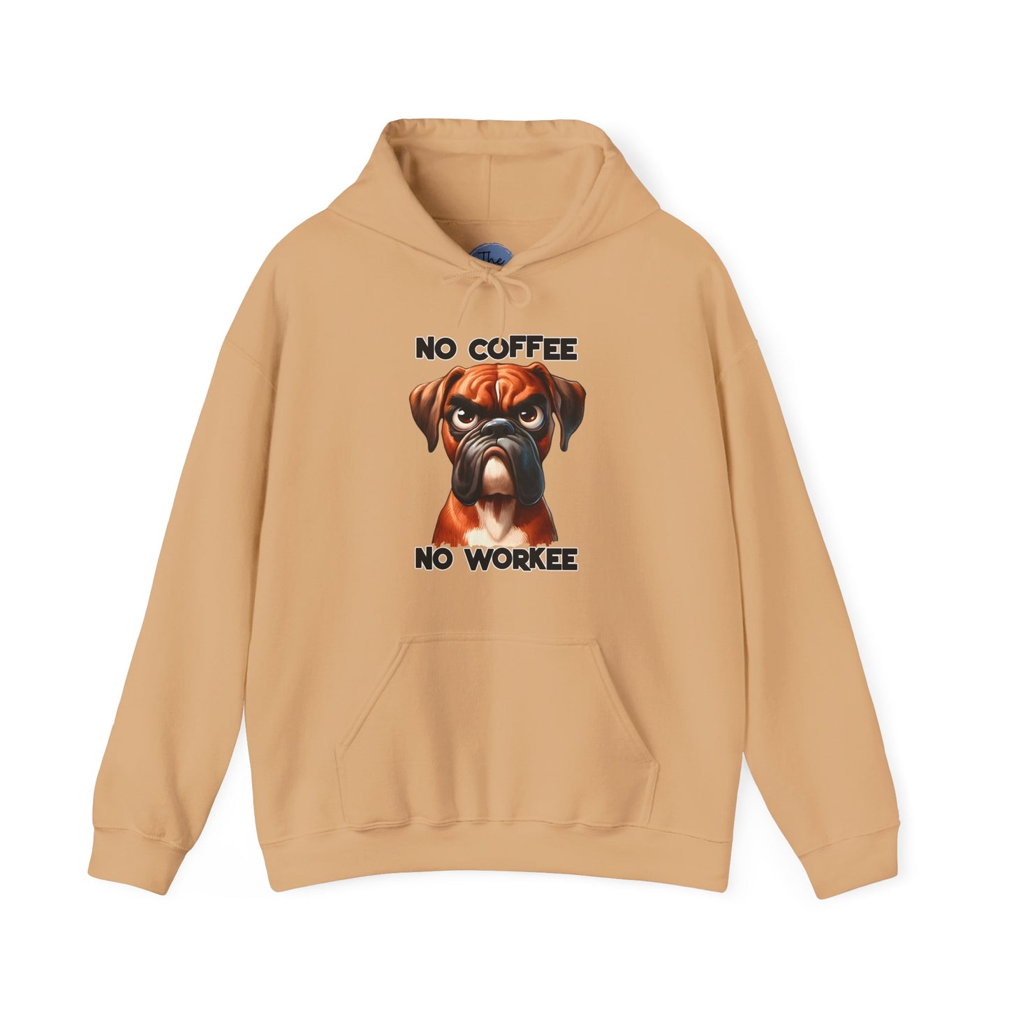 Boxer Dog 'No Coffee No Workee' Hoodie - Funny Coffee Lovers Sweatshirt