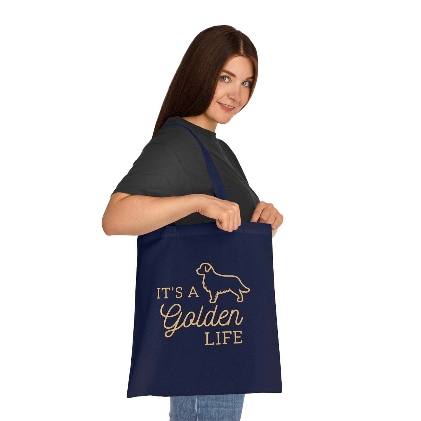 It's a Golden Life Cotton Tote - Golden Retriever Dog Lover Tote Bag