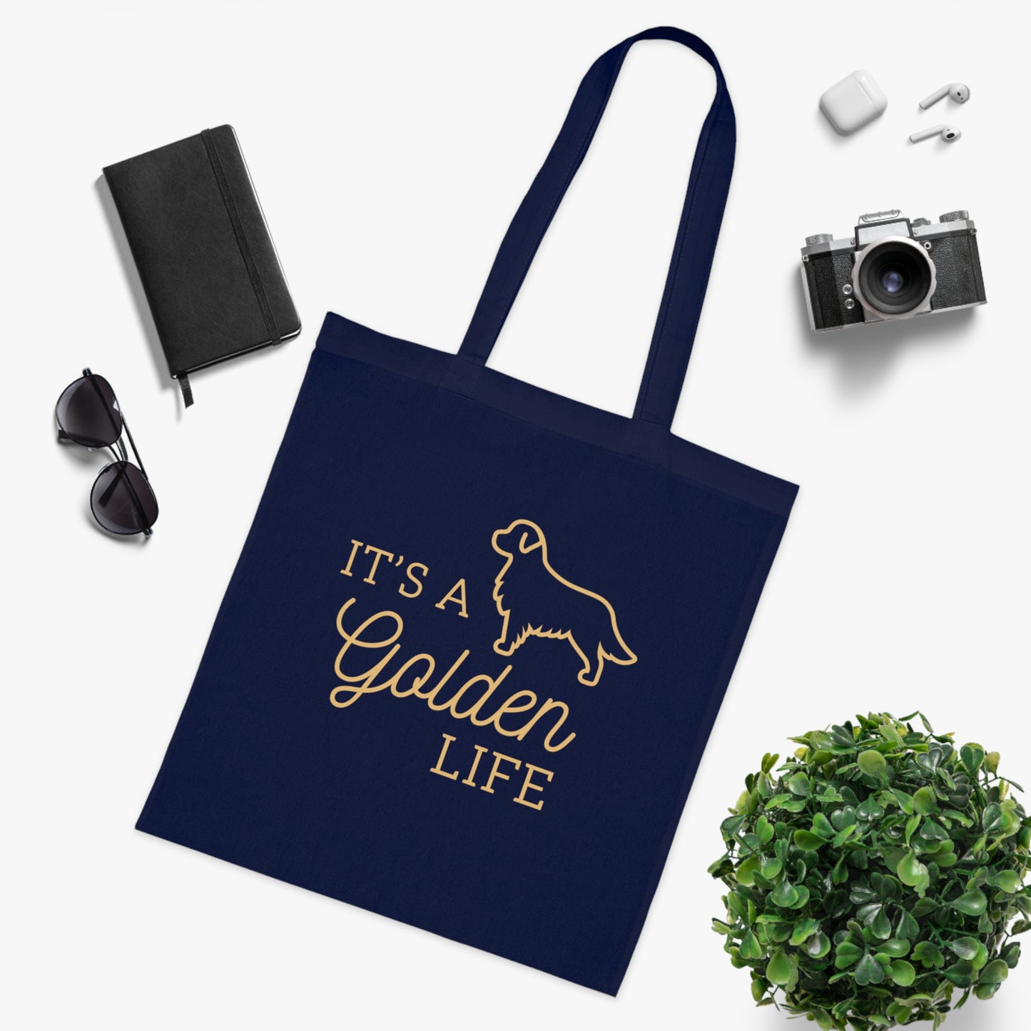 It's a Golden Life Cotton Tote - Golden Retriever Dog Lover Tote Bag