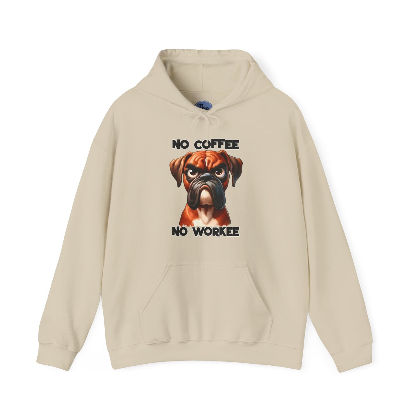 Boxer Dog 'No Coffee No Workee' Hoodie - Funny Coffee Lovers Sweatshirt