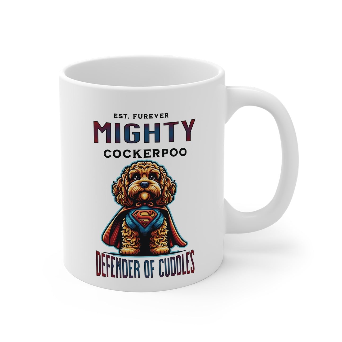 Mighty Cockerpoo Mug - Defender of Cuddles, Dog Lover Gift, Pet Owner Coffee Cup, Cute Puppers Mug, Animal Lover Present