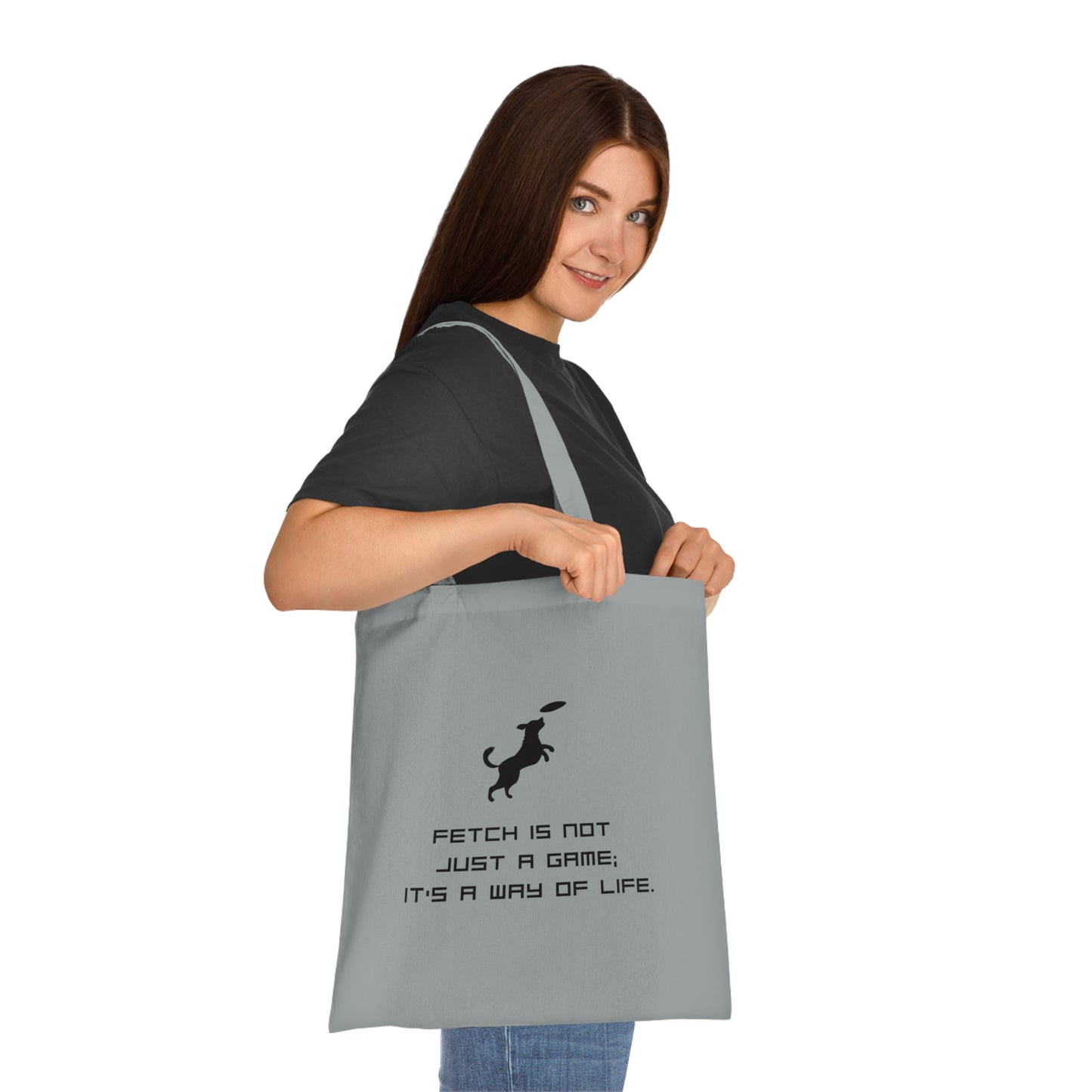 Dog Lover Tote Bag - "Fetch Is Not Just a Game, It's a Way of Life" Cotton Grocery & Everyday Tote
