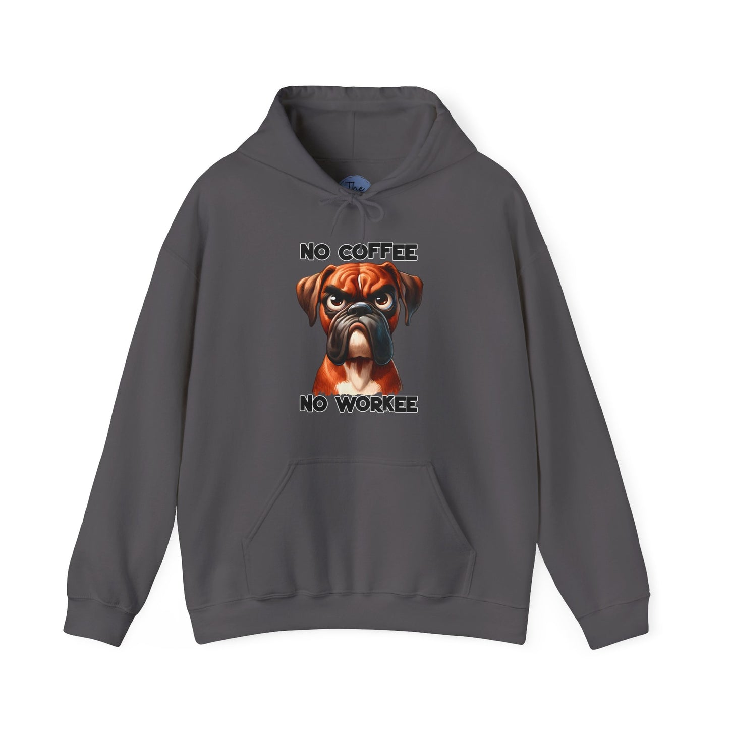 Boxer Dog 'No Coffee No Workee' Hoodie - Funny Coffee Lovers Sweatshirt