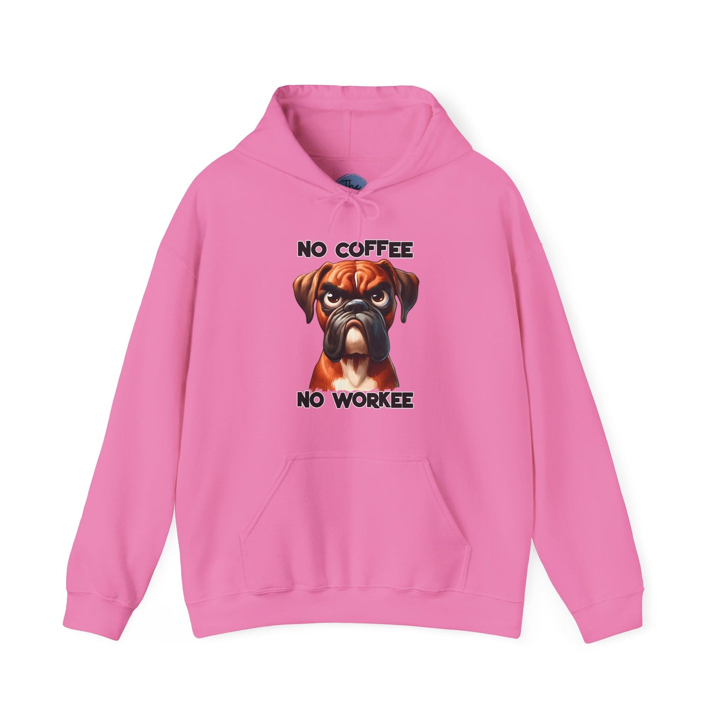 Boxer Dog 'No Coffee No Workee' Hoodie - Funny Coffee Lovers Sweatshirt