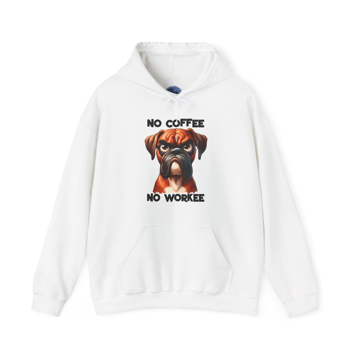 Boxer Dog 'No Coffee No Workee' Hoodie - Funny Coffee Lovers Sweatshirt