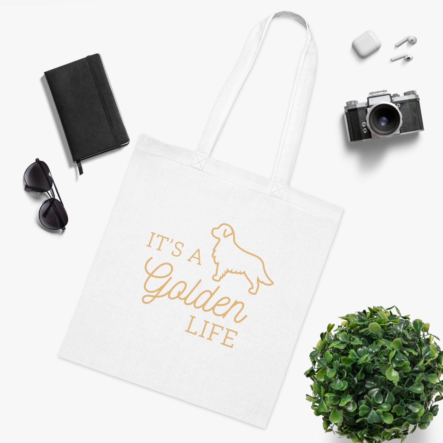 It's a Golden Life Cotton Tote - Golden Retriever Dog Lover Tote Bag